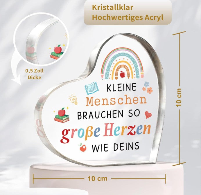 Weihnachtsgeschenkbox für Lehrer – „Danke“-Armband von FOSSIL &amp; Herzschild