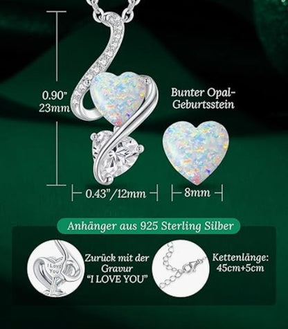 Weihnachtsgeschenk – Opalherz-Halskette „Ich liebe dich“ mit Spa-Set und Lindt-Weihnachtsmann