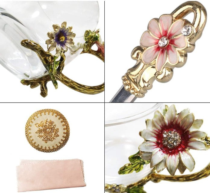 Premium Christmas Gift Box - Swarovski Stilla Earrings, Sunflower Tea Cup & Lindt Weihnachts-Zauber
