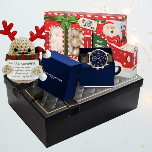 Tommy Hilfiger Multi-Dial Uhr Weihnachtsgeschenkbox – mit Positive Potato &amp; Santa's Express Schokoladen-Truck