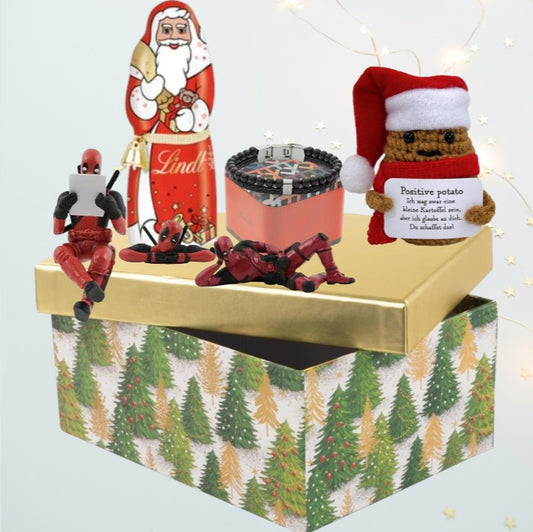 Deadpool Marvel Car Pendants & Fossil Bracelet Christmas Gift Box - Cool Style for Men