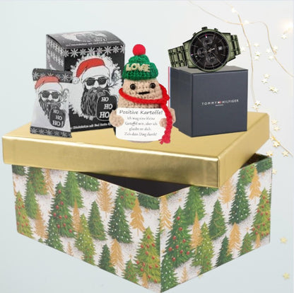 Tommy Hilfiger Multi-Function Watch Christmas Gift Box - with Positive Potato & Christmas Lucky Biscuits
