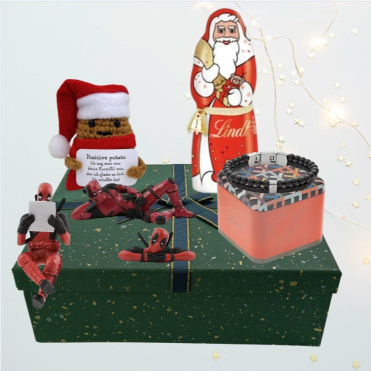 Deadpool Marvel Auto-Anhänger &amp; Fossil Armband Weihnachtsgeschenkbox – Cooler Style für Männer