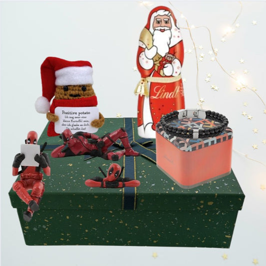 Deadpool Marvel Car Pendants & Fossil Bracelet Christmas Gift Box - Cool Style for Men