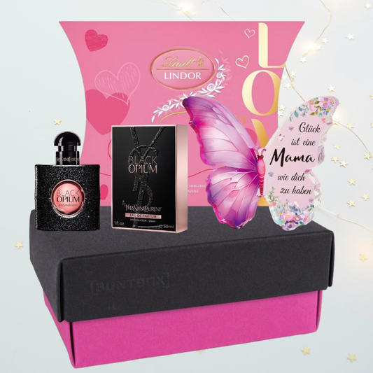 Mother's Day Gift Box – Black Opium, Lindt LINDOR Strawberry & Butterfly Plaque