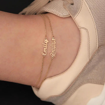 Personalised Women’s Stainless Steel Ankle Chain - Shine on