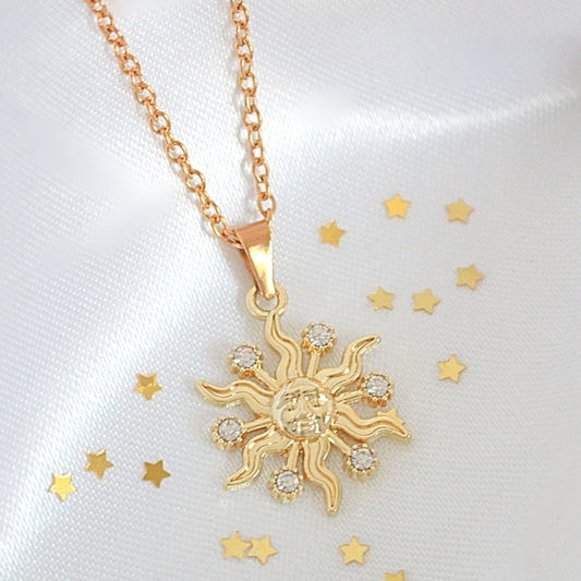 24 Karat CZ Sonnenanhänger-Halskette – Weil jedes Outfit ein wenig kosmisches Funkeln verdient