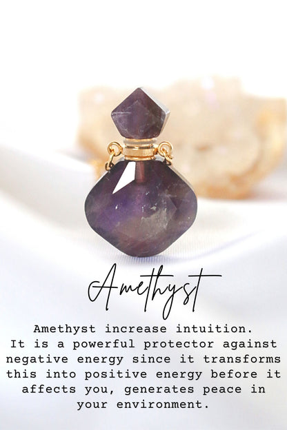 Luxury Natural Crystal Bottle Necklace - Because your favourite scents deserve to travel with you in st