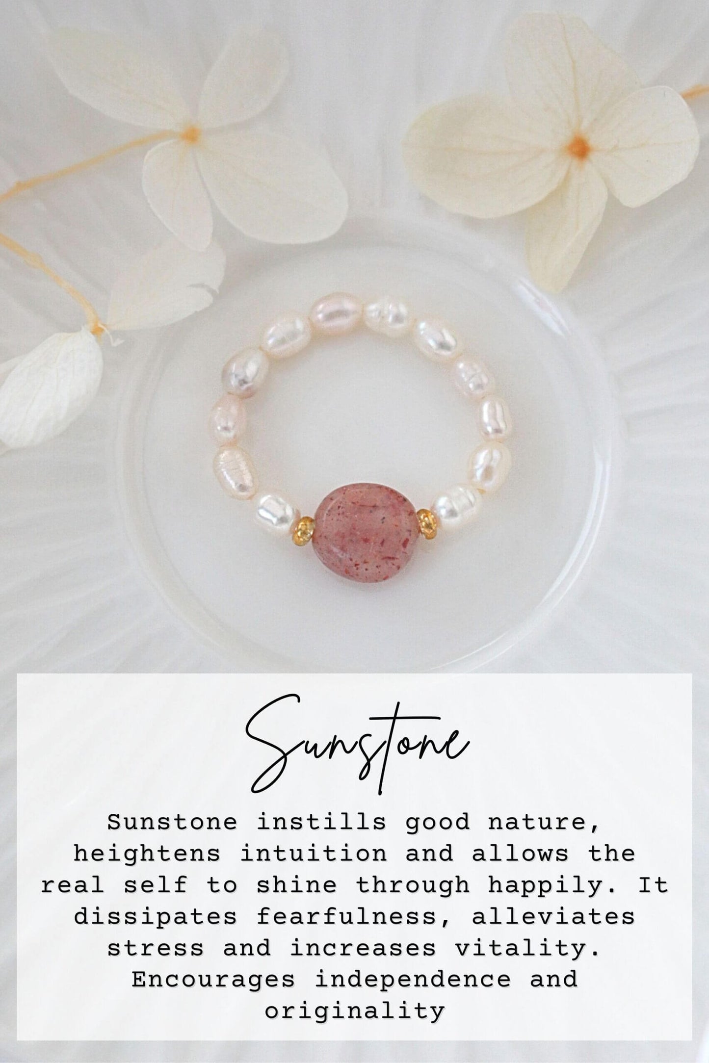 Elastic Rings with Natural Crystals & Freshwater Pearls - Wear your energy, Align your vibe.