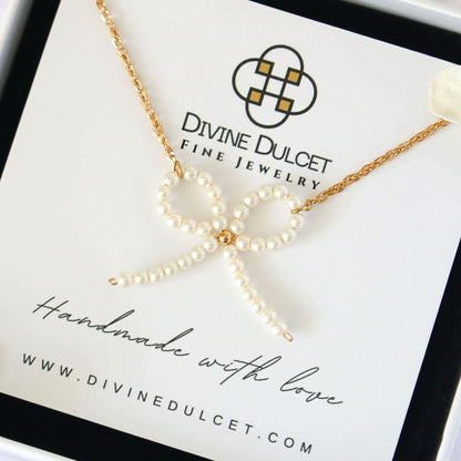 Coquette Bow Necklace 24K Gold Plated - Delight in the charm of a handcrafted bow