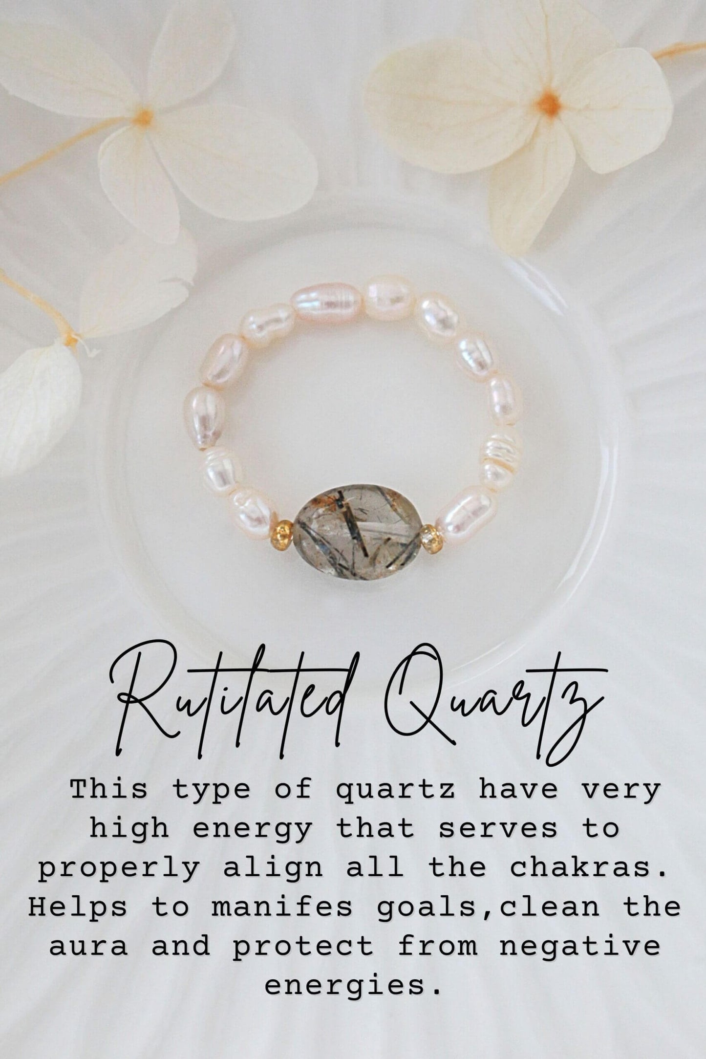 Elastic Rings with Natural Crystals & Freshwater Pearls - Wear your energy, Align your vibe.