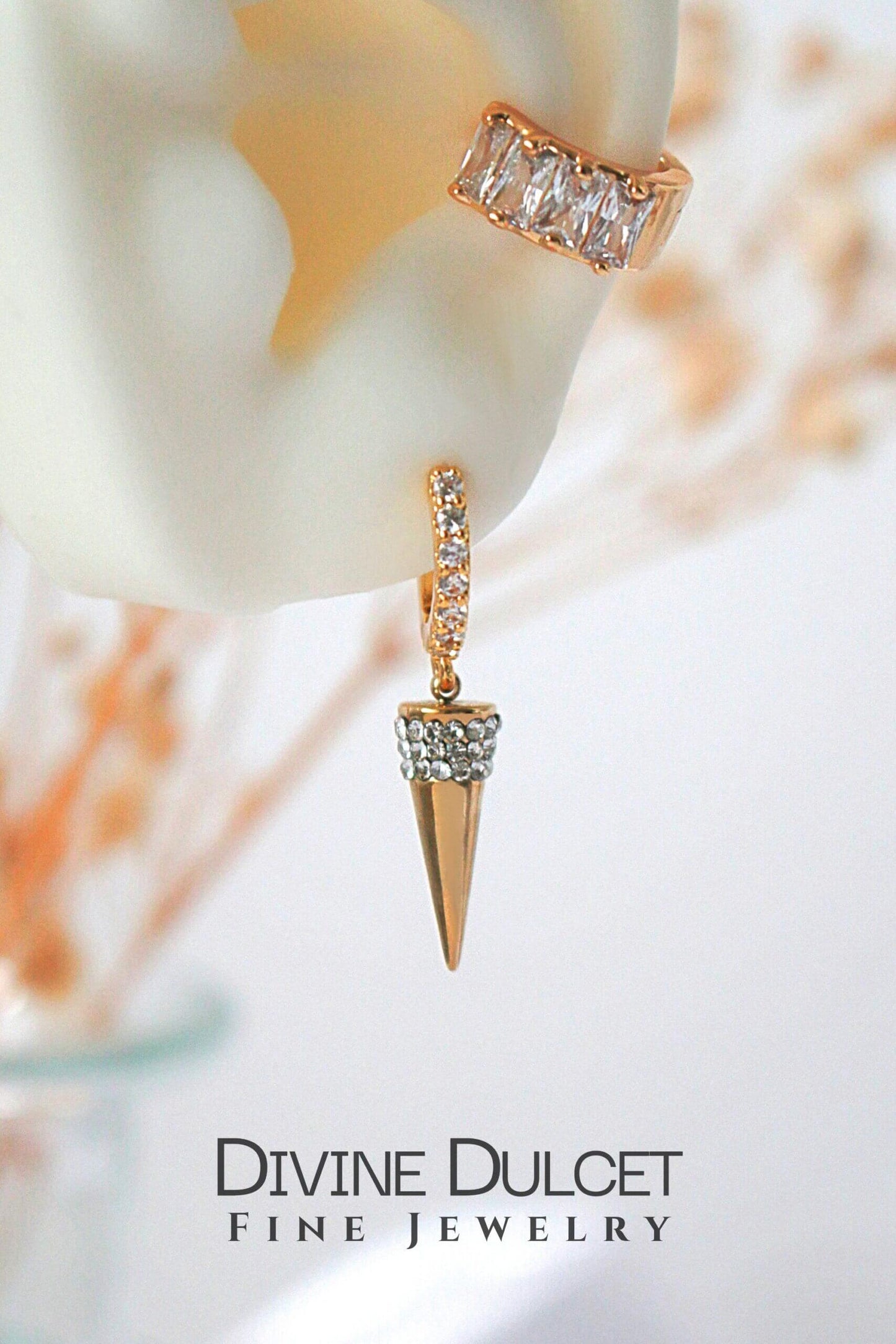 Geometric Cone Hoop Earrings  24K Gold Plated - Dazzle in Every Angle