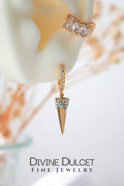 Geometric Cone Hoop Earrings  24K Gold Plated - Dazzle in Every Angle