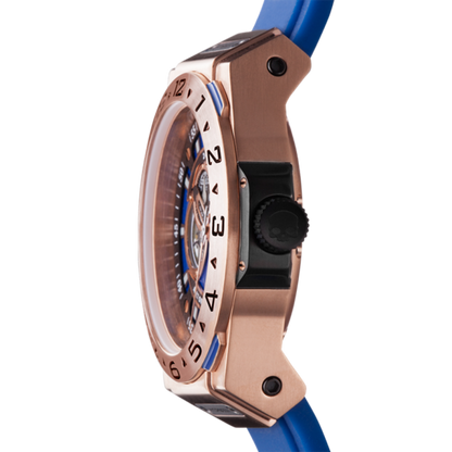 Vento Blue Rose Gold — Bold Sports Design with Racing Blue Flair